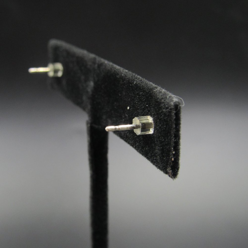 Sterling Silver Worn Rustic Shell Inlay Stud Earr… - image 4